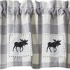 Park Designs Gray Buffalo Check Moose Patch Lined Valance 14"L - 2 of 4