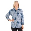 Collections Etc Paisley Print Knit Gold-Toned Button-Front Shirt - 2 of 4