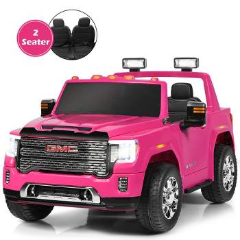 12V 2-Seater Licensed GMC Kids Ride On Truck RC Electric Car w/Storage Box White\ Black\Blue\Pink\ Red