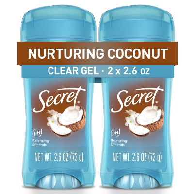 Secret Fresh Clear Gel Antiperspirant Deodorant - Coconut Scent - 2pk/2.6oz