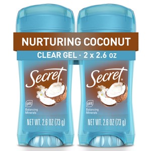 Secret Fresh Clear Gel Antiperspirant Deodorant - Coconut Scent - 2pk/2.6oz - 1 of 4