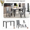 CENGHU Faux Marble 5-Piece Dining Set Table with 4 Thicken Cushion Dining Chairs, Kitchen Table Set for 4, Perfect for Small Space - 4 of 4