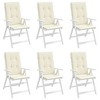 vidaXL Highback Chair Cushion Set of 6 Anthracite Fabric (100% polyester) - 4 of 4