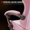 Gaming Chair - PU Leather Fixed up Armrest Comfy Lumbar Support Ergonomic Arm Chair in Pink With Double Arm & Footrest - 4 of 4