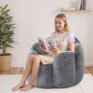 Hommpa 3Ft Flower-Shaped Dutch Velvet Bean Bag Chair with Memory Foam, Cozy Lounge Seating for All Ages - 1 of 4