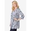 Woman Within Perfect Printed Three-Quarter-Sleeve V-Neck Tunic - 4 of 4