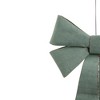 Northlight 10" Light Green and Gold Glitter Trimmed Velveteen Bow Christmas Ornament - 3 of 3