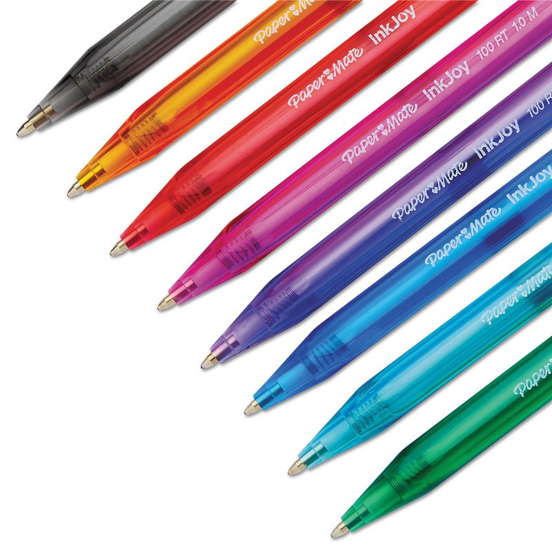 Paper Mate InkJoy 100 RT Retractable Ballpoint Pen 1mm Assorted 8/Pack 1945935, 4 of 9