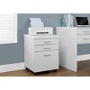 NicBex 3 Drawer Mobile File Cabinet,Office Cabinet with White Metal Handle and Casters,Modern Storage Cabinet,Filing Cabinets for Home Office - 2 of 4