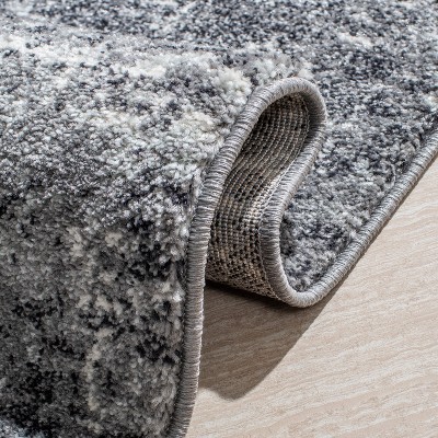 Modern Gray Square Synthetic Easy-Care Accent Rug