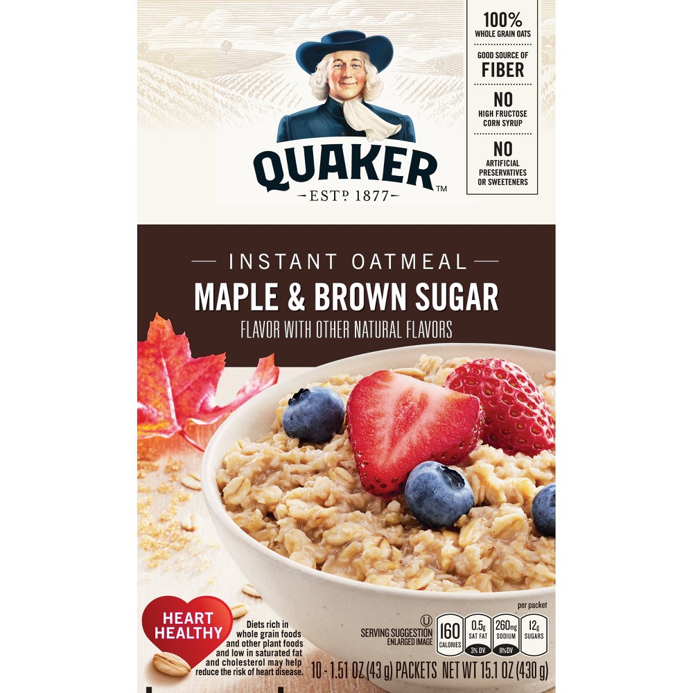 UPC 030000011904 product image for Quaker Instant Oatmeal Maple & Brown Sugar - 10ct | upcitemdb.com