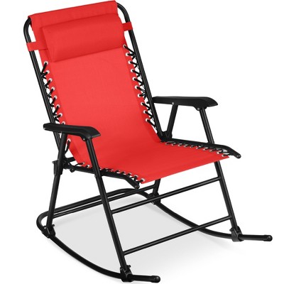 Best Choice Products Folding Outdoor Zero Gravity Rocking Lounge Chair w/ Headrest Pillow