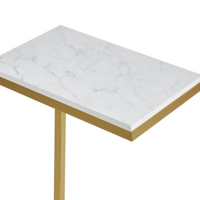 C Table with Faux Marble Top Gold - Silverwood