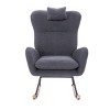 Modern Teddy Upholstered Rocking Chair with Headrest,Boucle Accent Chair with Metal Legs,Wooden Rockers for Living Room or Nursery-Cuddlewood - 2 of 4