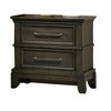 Royal Hampton 26 Inch Nightstand, 2 Drawers, Pewter Handles, Crown Mold, Wood, Gray - 3 of 4