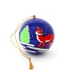 Slickblue Set of 3 Handcrafted Papier-Mâché Christmas Ornaments – Whimsical Cat, Elephant, and Bird Designs with Tassels - 3 of 3