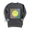 Simply Sage Market Four Square Smiley Face Garment Dyed Sweatshirt - 2 of 4