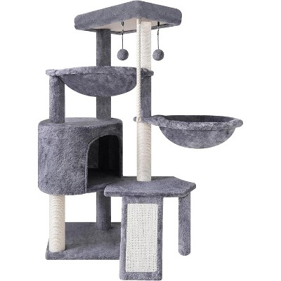 Heybly Three Layer Cat Tree with Cat Condo and Two Hammocks