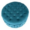 WestinTrends Round Velvet Tufted Storage Ottoman for Living Room Bedroom - 3 of 4