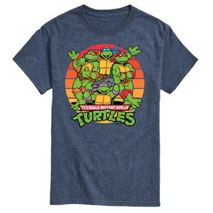Men's - Teenage Mutant Ninja Turtles - Retro Sunset Circle Short Sleeve Graphic T-Shirt - 1 of 4