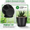 Lifemaster Plant Pots with Drainage - Sturdy Plastic, Stackable Design for Indoor and Outdoor Gardening - 3 of 4