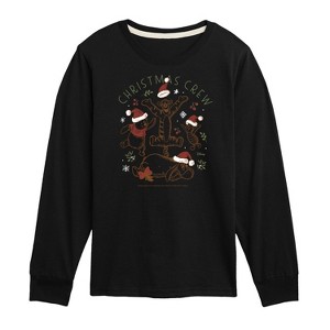 Boys' - Winnie the Pooh - Tigger, Pooh, Eeyore, & Piglet Christmas Crew Long Sleeve Graphic T-Shirt - 1 of 4