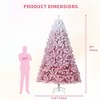 9FT Pink Gradient Artificial Christmas Tree – 800 Warm White LEDs, Snow Frosted, 1918 Branch Tips, Metal Stand - 2 of 4