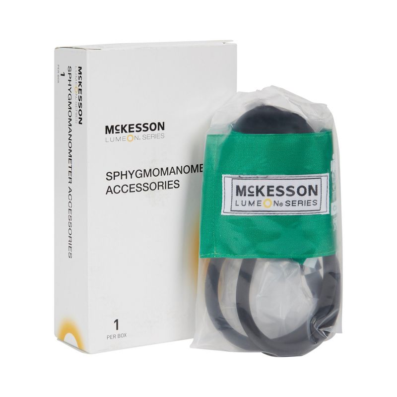 McKesson LUMEON Child Cuff Arm Reusable Blood Pressure Cuff and Bulb 01-865-9CGRGM Green 1 per Box, 1 of 3