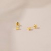 Girls' Petite Cubed Screw Back 14k Gold Earrings - In Season Jewelry - 4 of 4