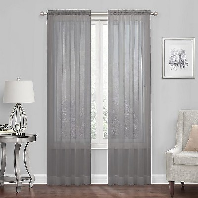 Kate Aurora Premium Rod Pocket Sheer Voile Window Curtain Panel