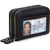Small Genuine Leather Wallet for Women – RFID Blocking Slim Credit Card Holder, Compact Bi-Fold Purse with ID Window & Zipper Coin Pocket - 3 of 4