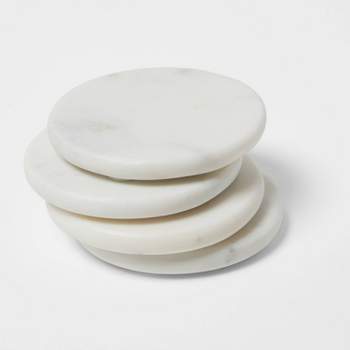 4pk Marble Coasters White - Threshold™