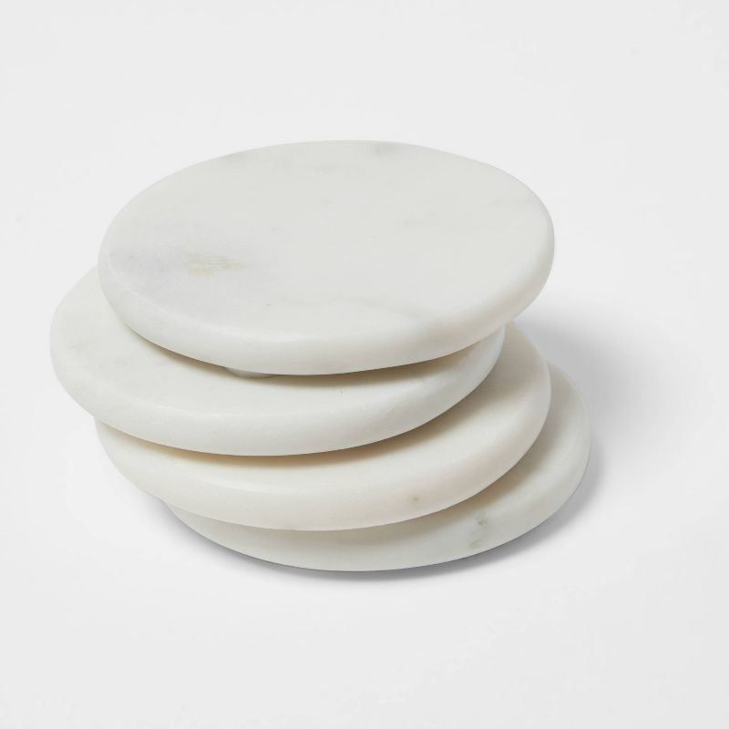 4pk Marble Coasters White - Threshold&#8482;, 1 of 11