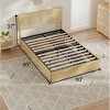 Jojoka Bed Frame with Natural Rattan Headboard, 4 Wooden Storage Drawers, Sturdy Metal Base with Durable Wooden Slats, No Box Spring Needed - 2 of 4