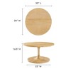 Modway Lina Round Coffee Table – Solid Mango Wood Tabletop with Carved Base, Boho Rustic Accent for Living Room or Lounge - 4 of 4