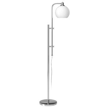 Hampton & Thyme Height-Adjustable Floor Lamp with Glass Shade