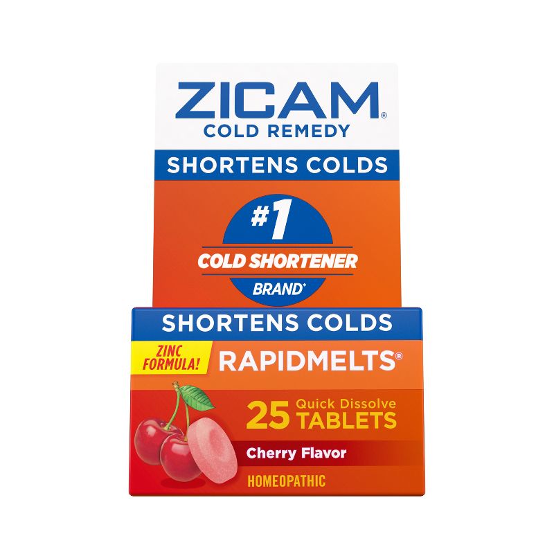 Zicam Zinc Cold Remedy RapidMelts Quick Dissolve Tablets - Cherry - 25ct, 1 of 13