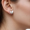 6-Pair Women's Stud Earrings Set, Silver-Tone Butterfly, Bow, Heart & Round Designs, Modern Style - 2 of 4