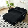TiramisuBest Corduroy Sleeper Sofa 5 Reclining USB Port Cup Holder Pull-Out Sleeper Sofa Storage Apartment-Size Living Room, Black - 4 of 4