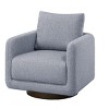 Sapphtopaz Modern Accent Chair with Upholstered 360°Swivel Chair with Wood Base Single Barrel Chairs Armchair for Living Room, Bedroom - 3 of 4