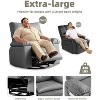 27" Rocker Recliner Chair, 1.5X Sponge Filling, 360 Degree Swivel, PU Leather, Side Pockets and Cup Holders, Reclining 135 Degrees, Grey - 2 of 4