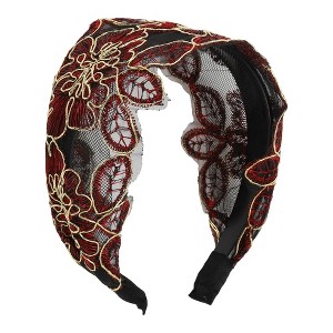 Unique Bargains Women's Elegant Lace Wide Hairband 5.91"x5.12" 1 Pc - 1 of 3