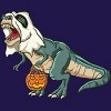 Junior's Design By Humans Trex Ghost Costume Design Funny Halloween Dinosaur By Threadlets T-Shirt - 2 of 3