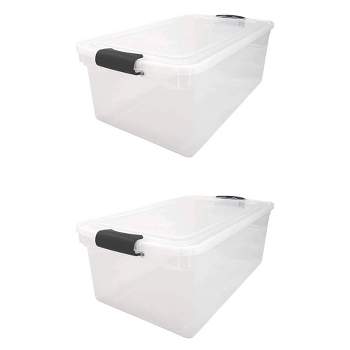 Homz 66 Qt Clear Storage Organizing Container Bin with Latching Lids
