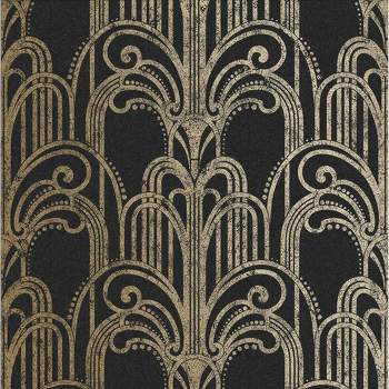 Art Deco Black and Gold Geometric Paste the Wall Wallpaper