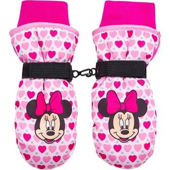 Disney Minnie Mouse Girls Winter Insulated Snow Ski Gloves or Mittens, Ages 2-7