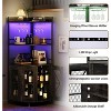 Jojoka Corner Bar Cabinet with Power Outlet and LED Strip,Liquor Cabinet with Storage and Adjustable Shelves for Small Space - 4 of 4