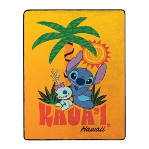 Disney Stitch Kaua'i Hawaii Double Sided Silk Touch Throw Blanket 50" x 70" - 1 of 4