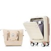 Whisen Front Opening 20-Inch Carry-On Luggage with Expandable Travel Bag Set, Two-piece suitcase set with USB Port , Cup Holder - 2 of 4