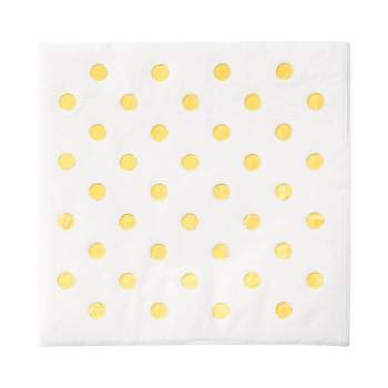 Smarty Had A Party White with Gold Dots Paper Beverage/Cocktail Napkins (600 Napkins)